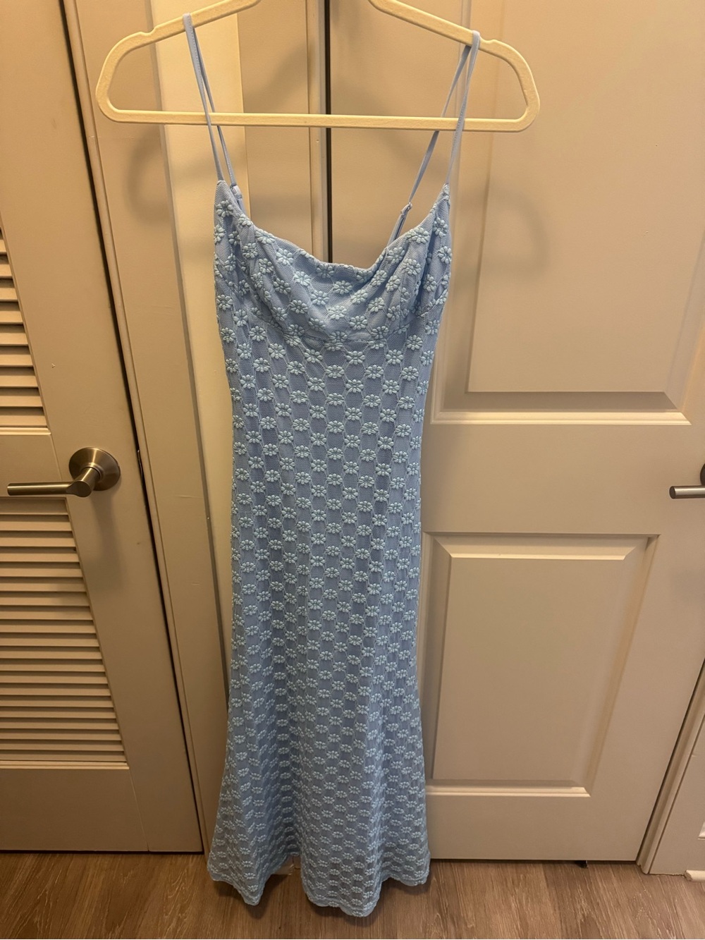 Adoni Mesh Midi Dress in Cornflower